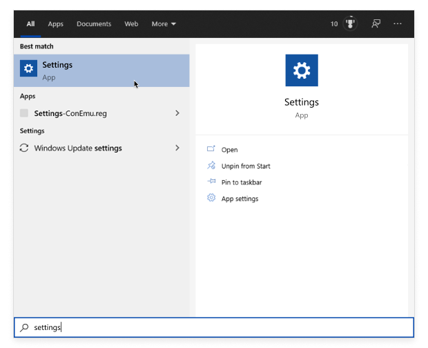 Abre la aplicación Configuración